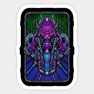 Mech samurai oni armor ornament emblem Sticker